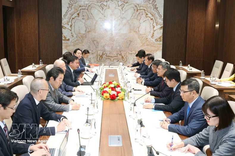 会见现场。图自越通社