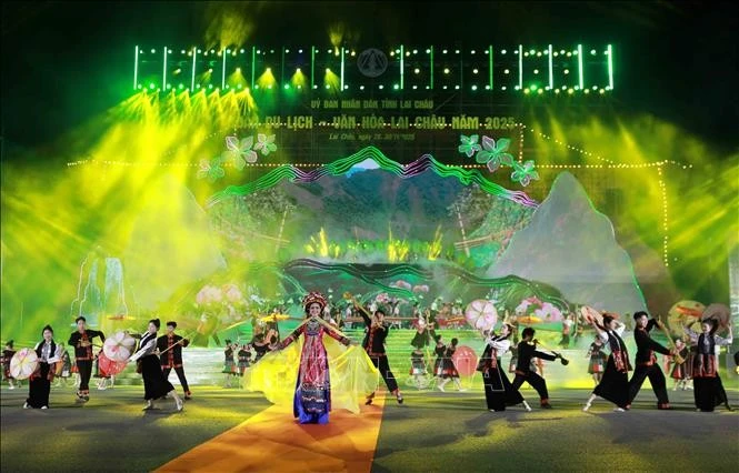 越中艺术交流晚会现场。图自越通社