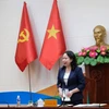 越共中央书记处书记、国家副主席武氏映春发表讲话。图自越通社