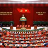越南共产党第十三届中央委员会第十五次全体会议闭幕式。图自越通社