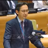 越南常驻联合国代表团团长杜雄越大使在会上发表讲话。图自越通社