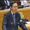 越南常驻联合国代表团团长杜雄越大使在会上发表讲话。图自越通社