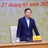 越南政府副总理——打击非法、不报告和不受管制（IUU）捕捞国家指导委员会主任陈红河发表讲话。图自越通社