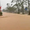 顺化部分道路被洪水淹没。图自越通社