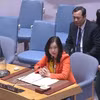 越南外交部副部长黎氏秋姮在联合国安理会辩论会上发表讲话。图自越通社