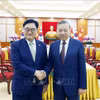越共中央总书记苏林会见韩国国会议长禹元植。图自越通社