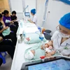 医护人员正在照料刚出生的新生儿。Vietnam+