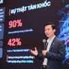 LocaAI董事长武玉决在2025年越南国家创新创业节期间介绍人工智能技术。图自越通社