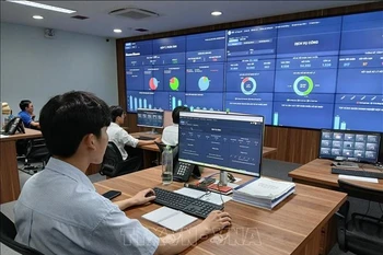 岘港市智能运行中心(IOC)。图自越通社