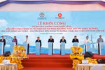 越南国会主席陈青敏在河内出席1A国道空间轴线项目开工仪式 图自越通社