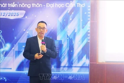 RESRUD研究小组负责人武文得发言。图自越通社