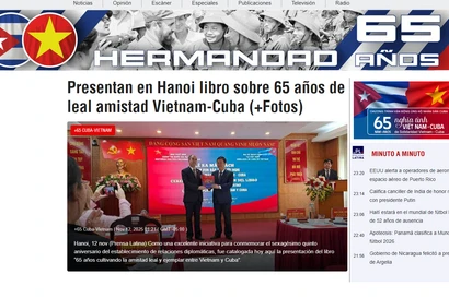 古巴拉美通讯社（Prensa Latina）于11月18日正式推出《古巴—越南：65年兄弟情谊》专题专栏。图自屏幕截图