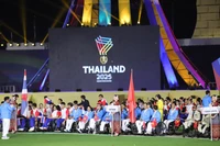 出席开幕式的越南残疾人体育代表团。图片来源：越通社