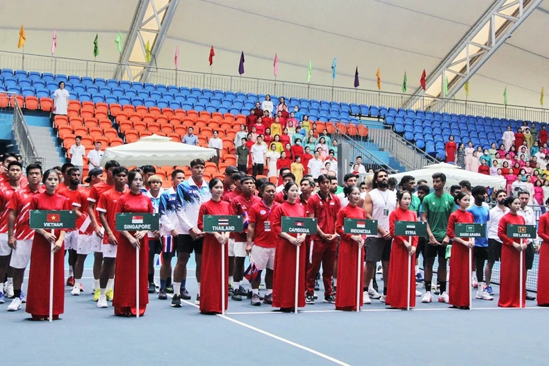 2025年亚洲-大洋洲区戴维斯杯网球锦标赛第三组在越南北江开赛。图自《北宁报》