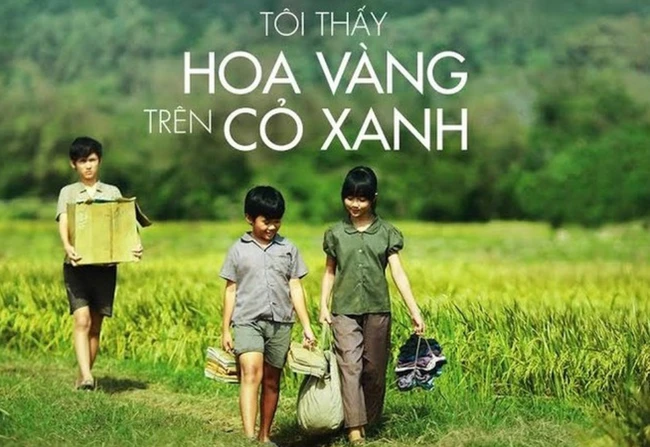 《我看见黄花在绿草地上摇曳》的海报。