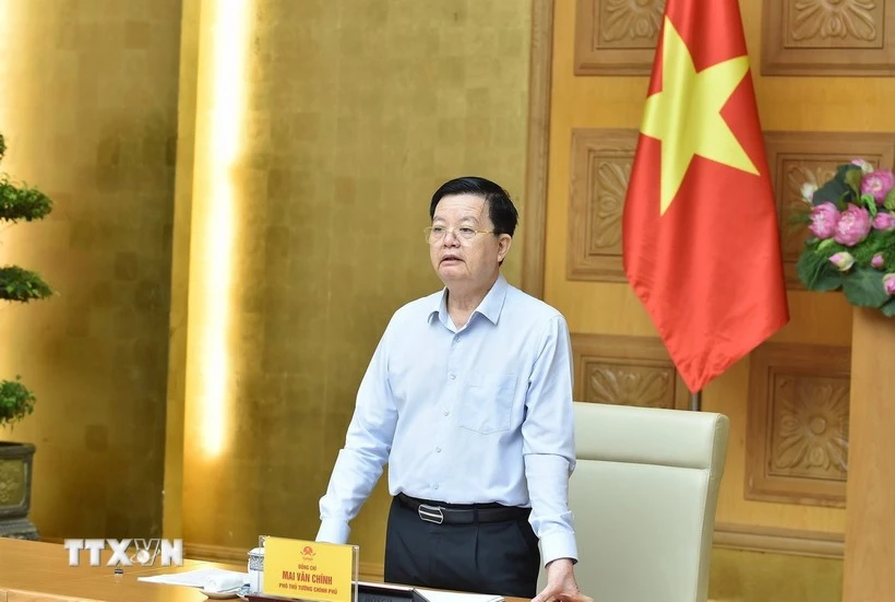 政府副总理梅文正在会上发言。（图片来源：越通社）
