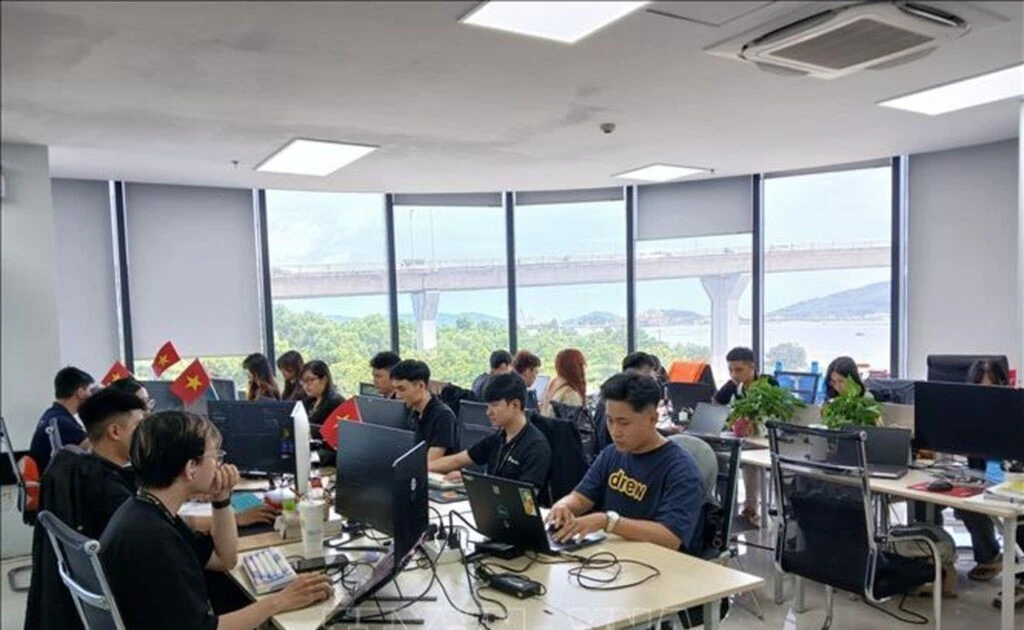 2024年数字经济对岘港市生产总值的贡献率达22%（全国平均为18.3%）。（图片来源：越通社）