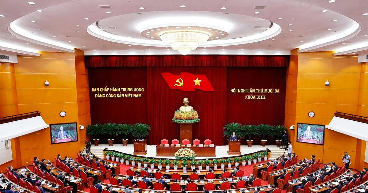 越共第十三届中央委员会第十三次会议闭幕。(图片来源:越通社)