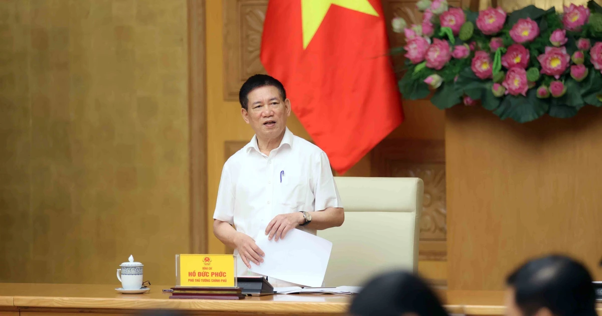 越南政府副总理胡德福主持召开国家反洗钱指导委员会会议。（图片来源：越通社）