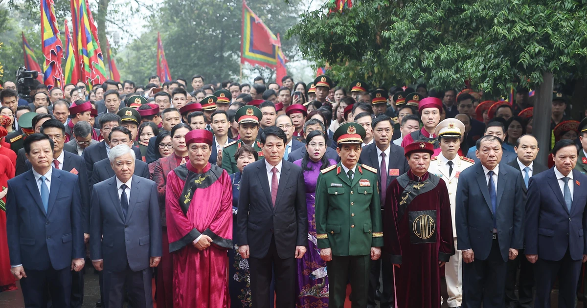 2025年雄王节:越南国家主席梁强向各位雄王进香