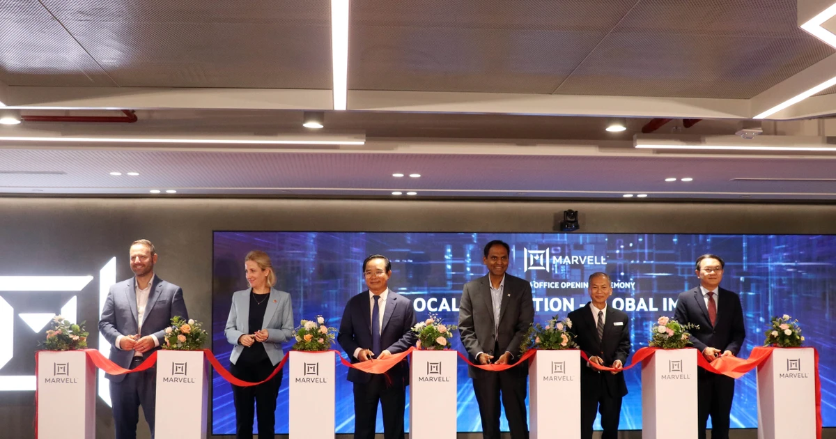 位于胡志明市Etown 6的美国迈威尔科技集团新办公室揭牌典礼。（图片来源：越通社）