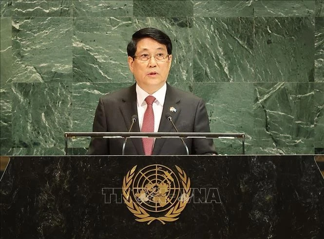 越南国家主席梁强在第80届联合国大会一般性辩论会上发表讲话。