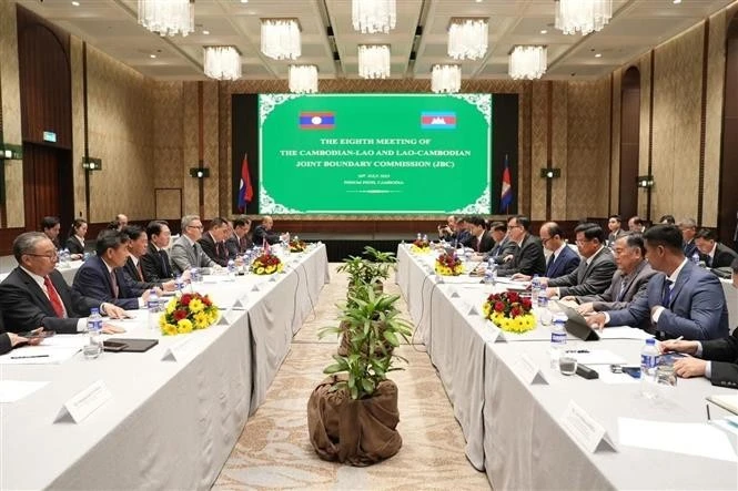 老挝与柬埔寨联合边界委员第八次会议在金边举行。（图片来源：越通社）