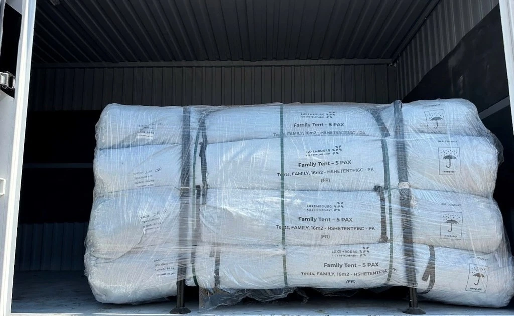 欧盟救援物资。（图片来源：越通社）