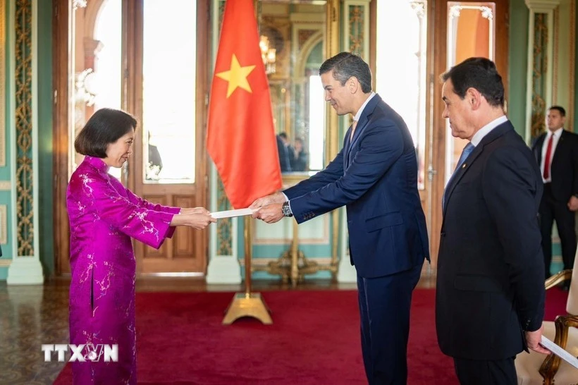 越南驻巴拉圭大使吴明月向巴总统递交国书。