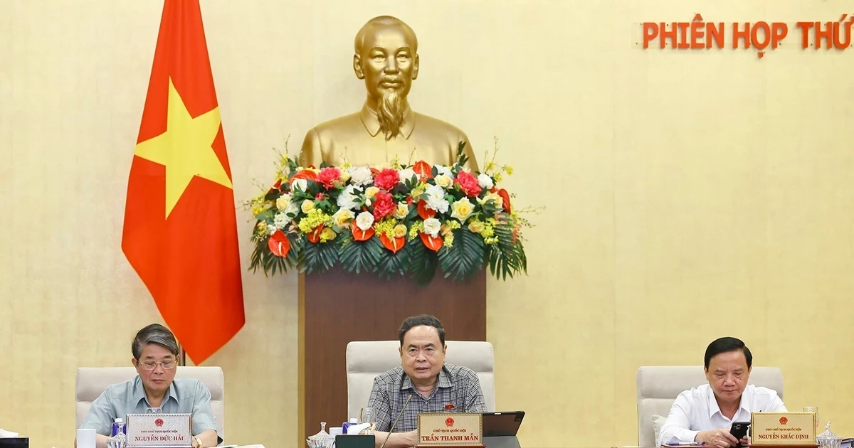 国会主席陈青敏在会上发表讲话。（图片来源：越通社）