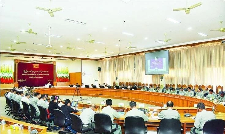 缅甸联邦选举委员会会议。（图片来源：Myawaddy）