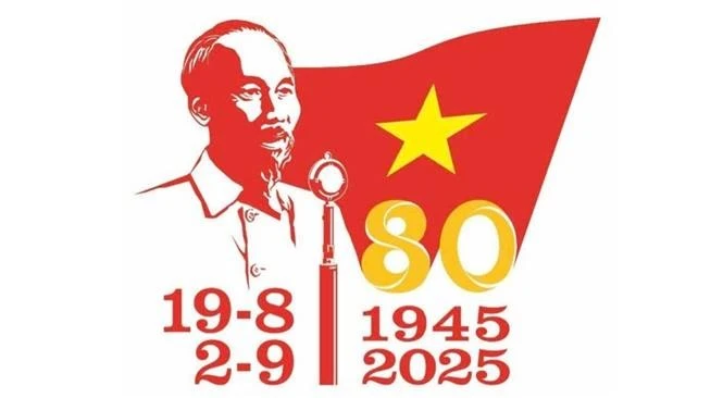 越南八月革命胜利与九•二国庆80周年纪念活动标识。