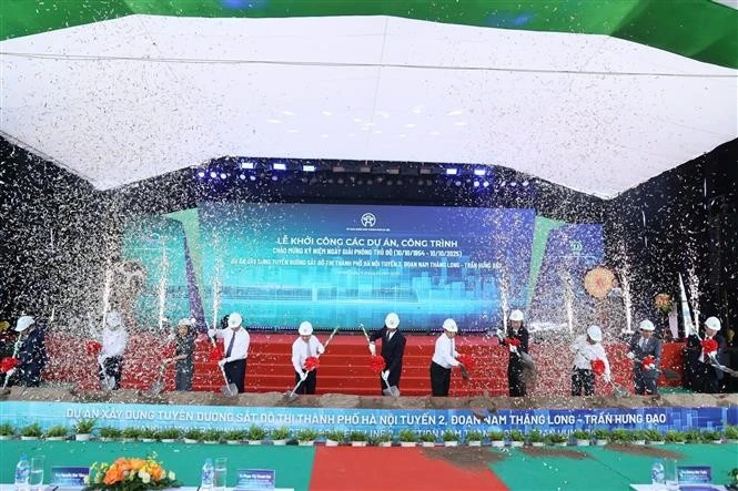 河内启动南升龙-陈兴道城市轨道项目建设。（图片来源：越通社）