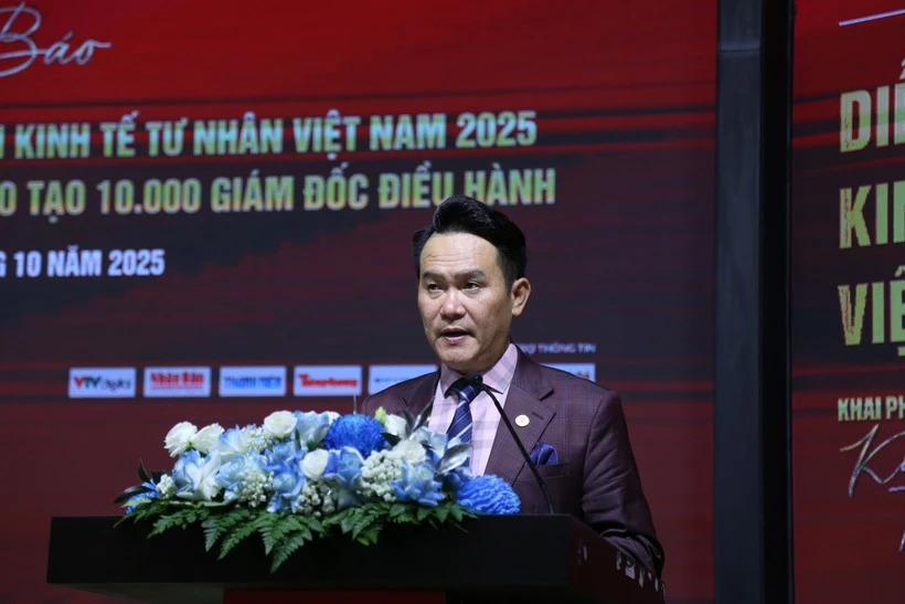 越南青年企业家协会主席、2025年越南私营经济论坛主席邓鸿英。（图片来源：越通社）