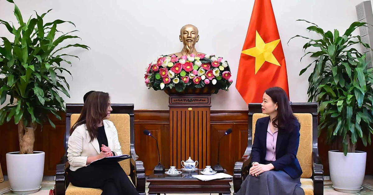 越南外交部副部长阮明姮会见智利副外长格洛丽亚·德拉富恩特。（图片来源：越通社）
