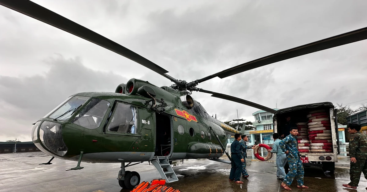 嘉莱、得乐紧急调动救援直升机 全力开展洪涝灾后处置工作。（图片来源：越通社）