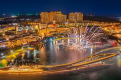 富国岛南部的一角夜景。图自越通社
