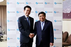 越南副总理阮志勇会见日本经济产业大臣武藤容治。图自越通社