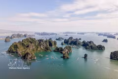 越南位列最受青睐的旅游与移居国家前四强，图为广宁省下龙湾。图自越通社