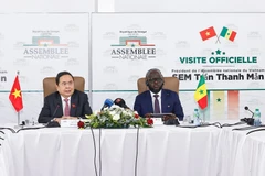 越南国会主席陈青敏与塞内加尔国民议会议长举行会谈。图自越通社
