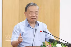 苏林总书记发表讲话。图自越通社