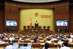 越南第十五届国会第九次会议：讨论《广告法》草案。图自越通社