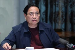 越南政府总理范明政在南非召开有关应对中部洪灾的紧急视频会议。图自越通社