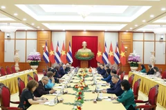 苏林总书记会见古巴全国人民政权代表大会主席拉索。图自越通社