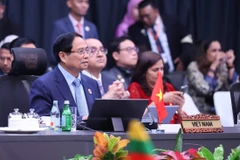 越南政府总理范明政与东盟各成员国及东帝汶领导人共同出席第47届东盟峰会及系列会议开幕式。图自越通社
