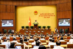越南第十六届国会第一次非常规会议现场。图自越通社