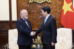 越南国家主席梁强会见捷克大使海尼克·科莫尼切克。图自越通社