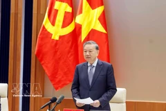 越共中央总书记苏林发表讲话。图自越通社