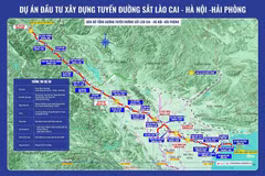 老街-河内-海防铁路项目示意图。越南铁路项目管理委员会供图