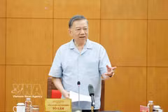 越共中央总书记、国家主席苏林发表讲话。图自越通社